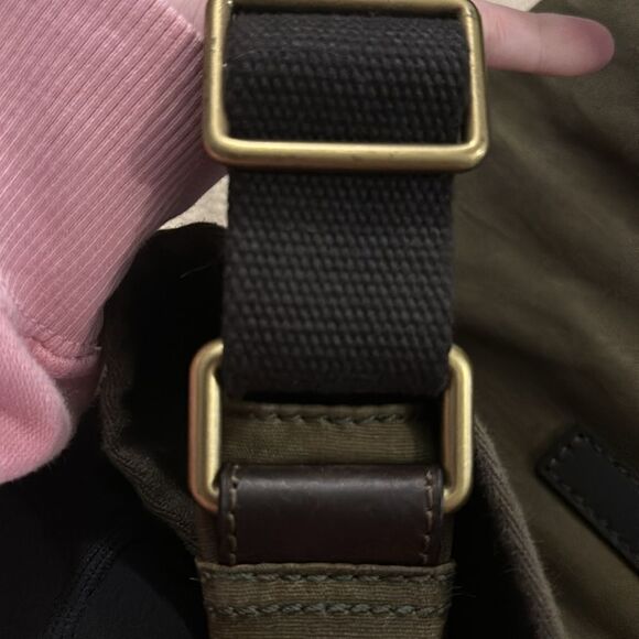 Fossil Leather and Canvas Small Messenger Crossbody Bag - Picture 8 of 15